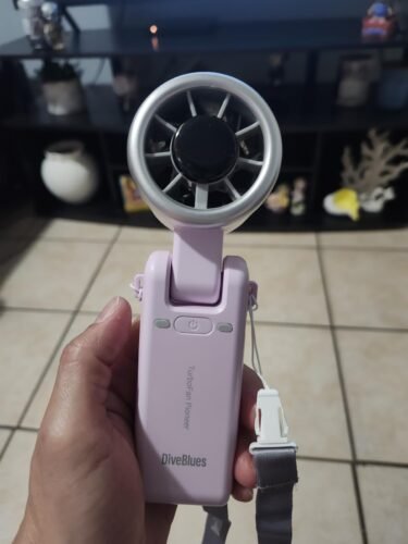 Diveblues Portable Handheld Turbo Fan. 5 Gear Wind. Battery Operated. Up to 12 Working Hours. 3 IN 1 Hand Fan with Air Turbo Tech Cooling Fan for Outdoor Activities. Travel. Working photo review