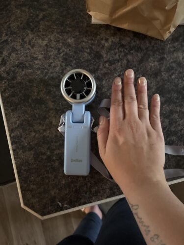Diveblues Portable Handheld Turbo Fan. 5 Gear Wind. Battery Operated. Up to 12 Working Hours. 3 IN 1 Hand Fan with Air Turbo Tech Cooling Fan for Outdoor Activities. Travel. Working photo review