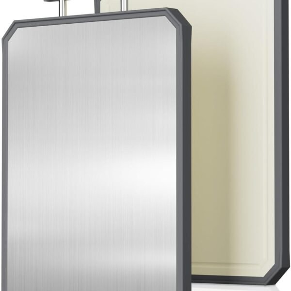 SNOWCLAD Stainless Steel Cutting Board.Double Sided Steel Cutting Boards for kitchen.Stainless Steel/Wheat straw pp Large Board for meat.non toxic Chopping.16 * 11 Inch.Dishwasher Safe