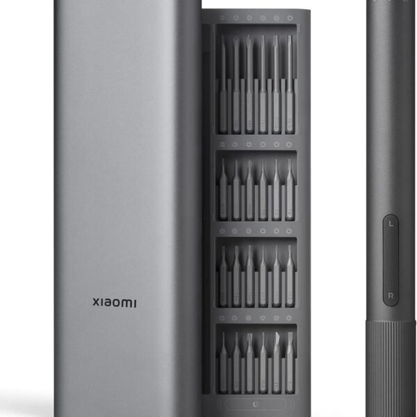 Xiaomi Electric Precision Screwdriver. All-metal Gearbox. Powerful Magnetic Motor. Rechargeable Lithium Battery. S2 Steel Screwdriving Bits. Type-C Charging. Aluminium Alloy Case (Power Screwdriver)