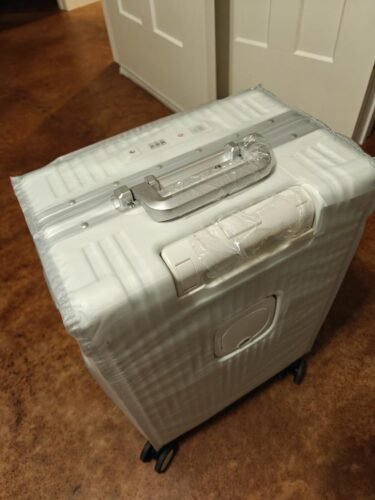 Versatile Aluminum Frame Carry-On Luggage with USB Charging Port. Front Compartment. TSA Lock. Airline Approved Carry On Hardside Suitcase with Spinner Wheels (Grey. 20inch) photo review