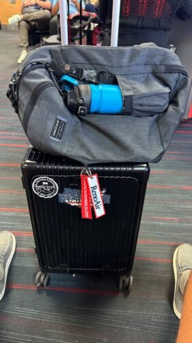 Versatile Aluminum Frame Carry-On Luggage with USB Charging Port. Front Compartment. TSA Lock. Airline Approved Carry On Hardside Suitcase with Spinner Wheels (Grey. 20inch) photo review
