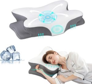 Memory Foam Pillows. Ergonomic Pillow for Neck Pain Relief. Bed Pillow for Sleeping. Cervical Neck Pillow for Side. Back. Stomach Sleeper with Cool Pillowcase. Side Sleeper Pillows for Adults