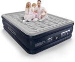 Queen Air Mattress with Built-in Pump. 18 Top Inflatable Mattress with Waterproof Flocking Fabric. Three-Minute Quick-Inflatable Bed. Portable Blow Up Mattress for Home. Outdoor and Guests
