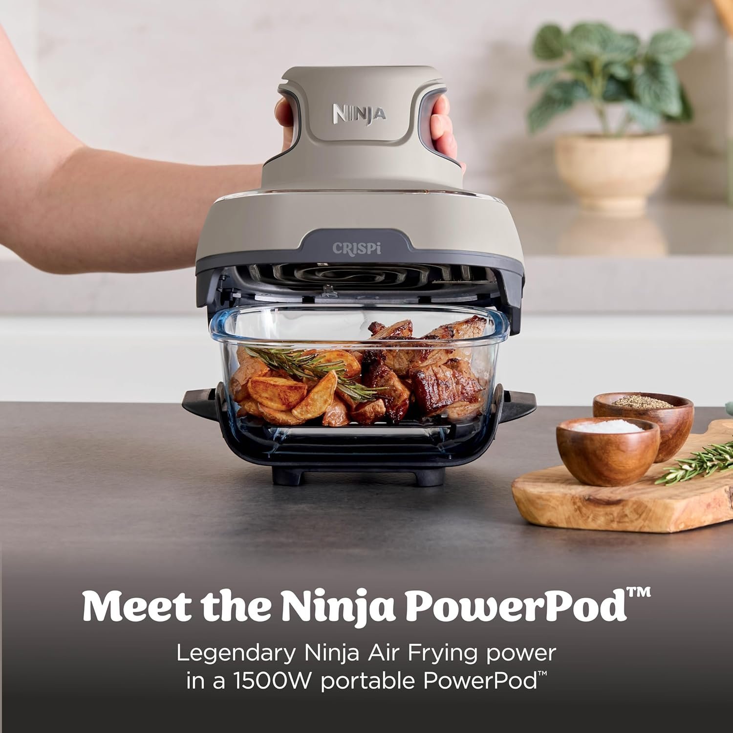 Ninja Crispi® 4-in-1 Portable Glass Air Fryer Cooking System, Mango Clouds - Image 3