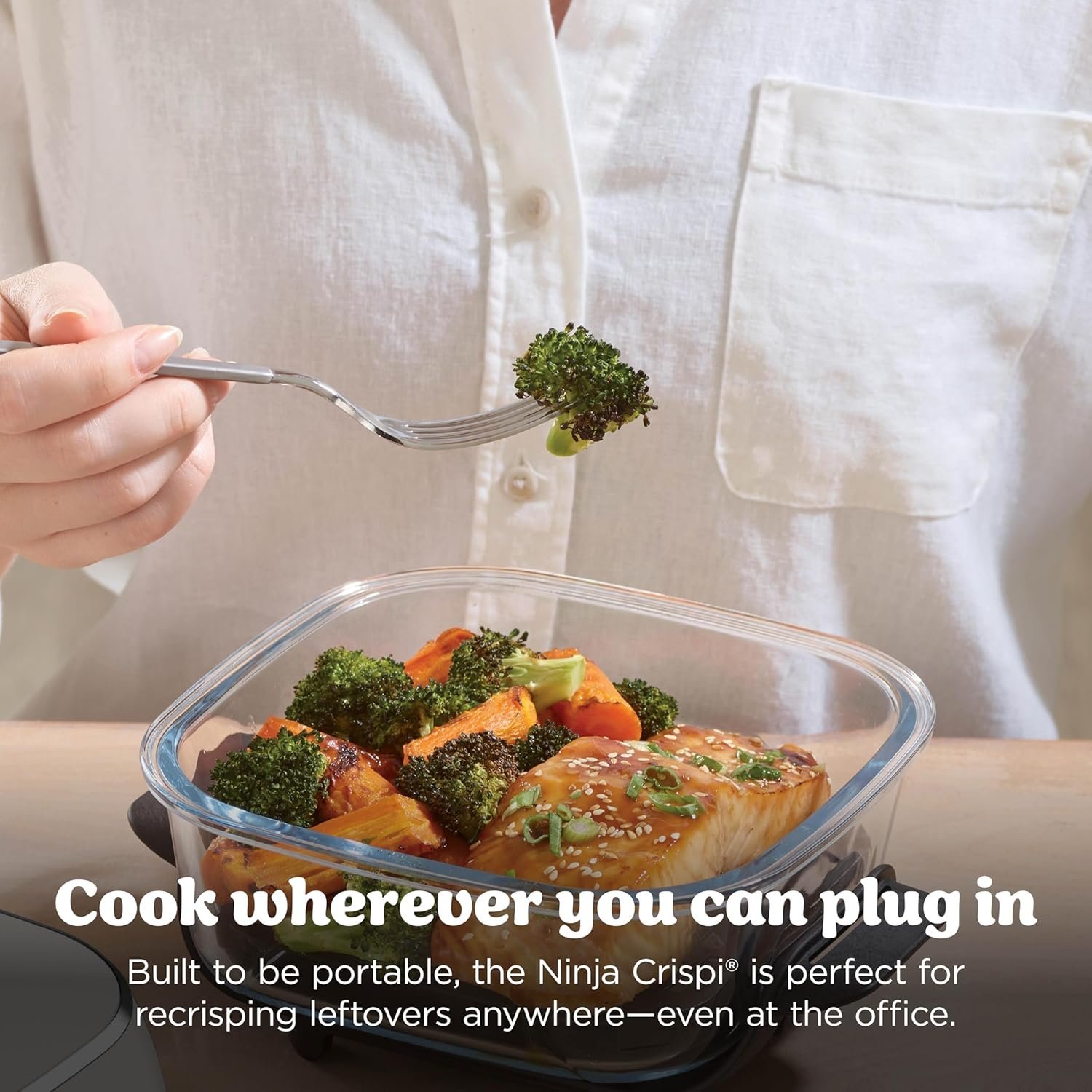 Ninja Crispi® 4-in-1 Portable Glass Air Fryer Cooking System, Mango Clouds - Image 13