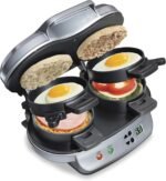 Hamilton Beach Dual Breakfast Sandwich Maker with Timer. Silver (25490A)