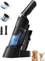 Aspiron Cordless Handheld Vacuum, 24KPA Powerful Car Vacuum, Rechargeable, Charging Dock, Ergonomic Handle, 2-in-1 Crevice Tool, 1.8lb Portable Vacuum Cleaner with 2-Speed for Car, Home, Black